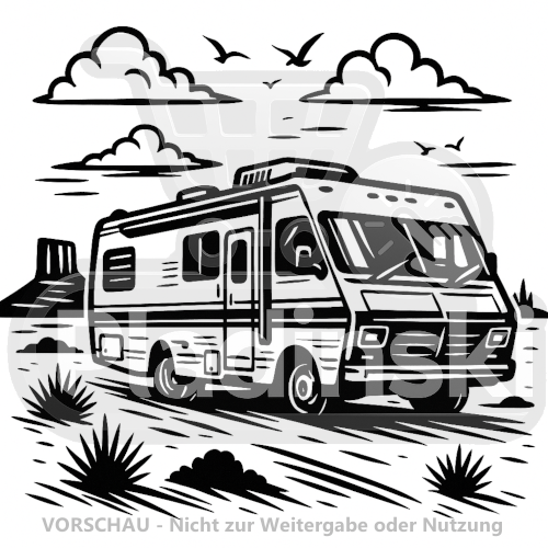 Retro Camper – Nostalgisches 3D-Relief für Liebhaber (20 cm)