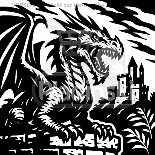 Feuerdrache – Mystisches 3D-Relief für Fantasy-Fans (20 cm)