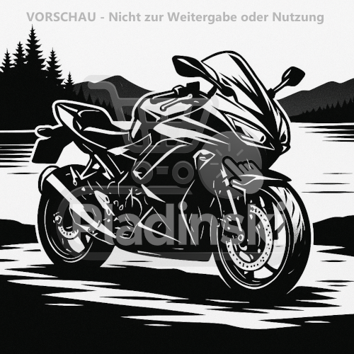 Motorrad – Dynamisches 3D-Relief in der Natur (20 cm)