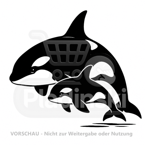Orca Familie – Beeindruckendes 3D-Relief aus der Meereswelt (20 cm)