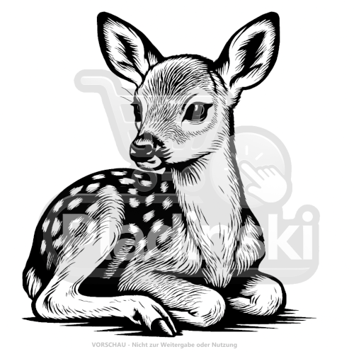 Rehkitz – Sanftes Natur-3D-Relief (20 cm)