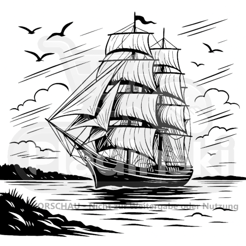 Schiff am Ufer 3D-Relief mit LED-Lichteffekt – wiederaufladbar per USB-C, bis zu 4 Std. Leuchtdauer