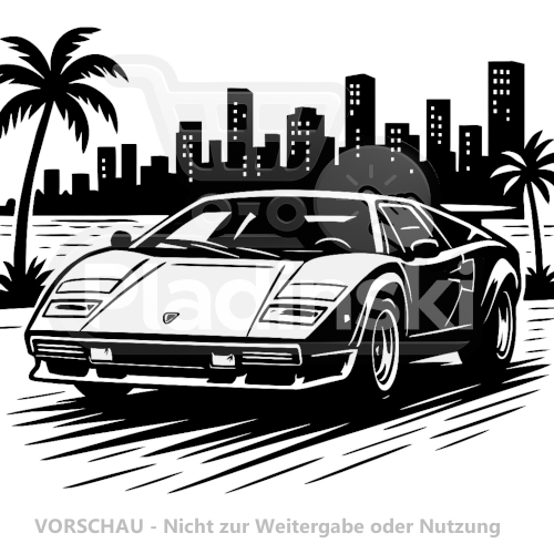 Lamborghini Countach – Zeitlose Ikone als 3D-Relief (20 cm)