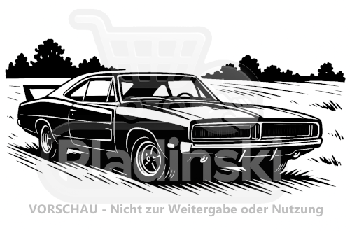 Dodge Charger ’69 – Legendäres Muscle-Car 3D-Relief (20 cm)