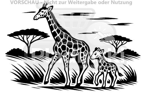 Giraffen – Elegantes 3D-Relief aus der Savanne (20 cm)