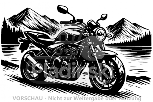 Motorrad II – Actionreiches 3D-Relief in den Bergen (20 cm)