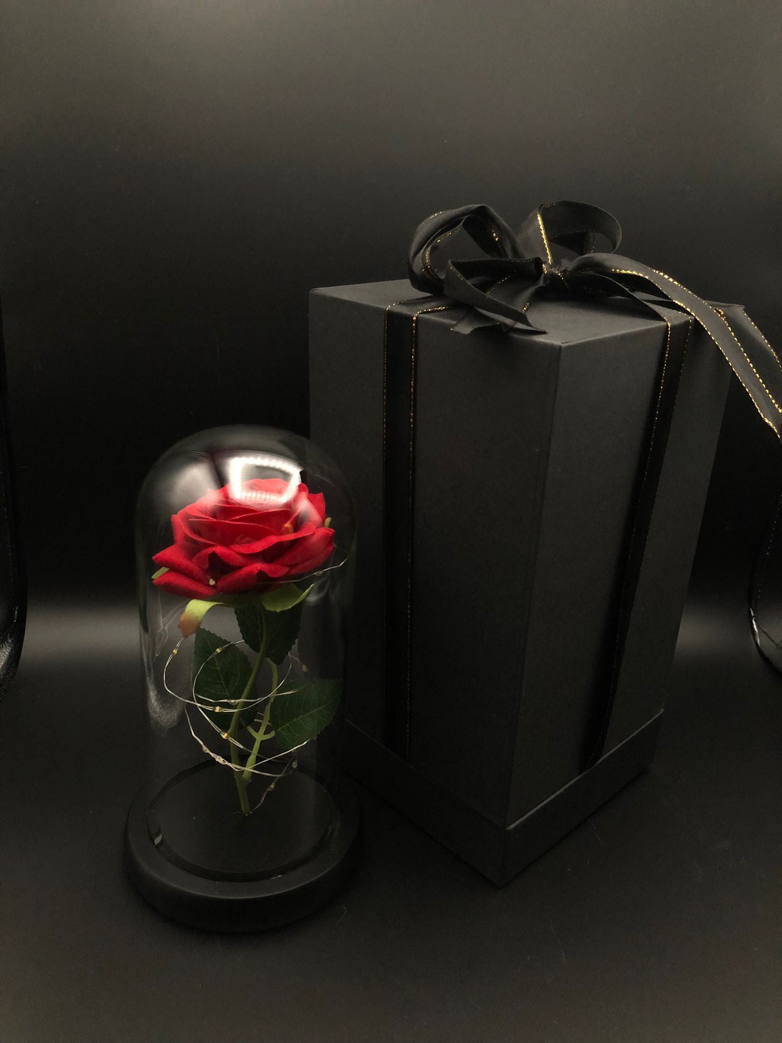 Ewige Rose im Glas LED-Licht Edles Präsent Weihnachten Valentinstag 21619