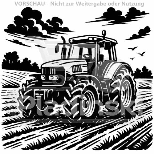 Traktor – Kraftvolles 3D-Relief aus der Landwirtschaft (20 cm)