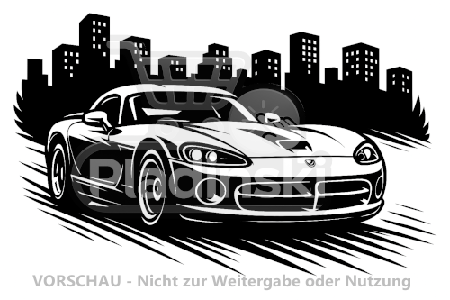 Dodge Viper – US-Sportwagen 3D-Relief (20 cm)